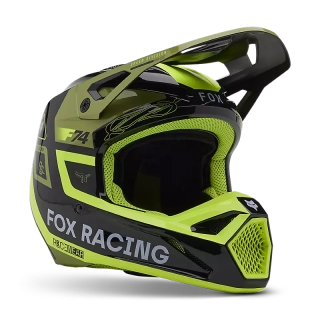 Přilba FOX motokrosová V1 Race Spec Helmet černá/fluo žlutá, army zelená