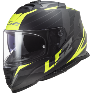 LS2 Integrální moto přilba FF800 STORM II NERVE M.BLACK H-V YELLOW