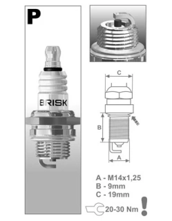 Zapalovací svíčka BRISK PR17 GARDEN
