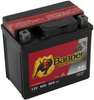 motobaterie 12V, YTX5L-BS, 4Ah, 80A, BANNER BIKE BULL AGM 114x71x106