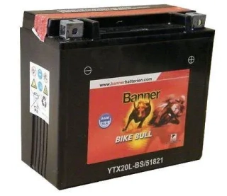 motobaterie 12V, YTX20L-BS, 18AH, 250A, BANNER BIKE BULL AGM 175X87X155