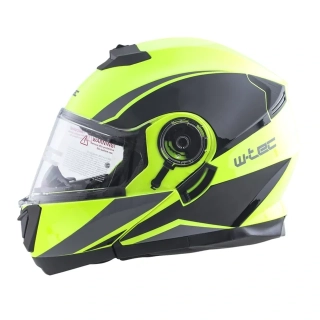 Přilba výklopná W-TEC Banelmeda - šedo-černo-fluo žlutá 