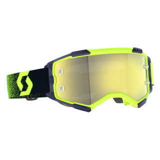 SCOTT Motokrosové brýle FURY CH neon green neon yellow yellow chrome works