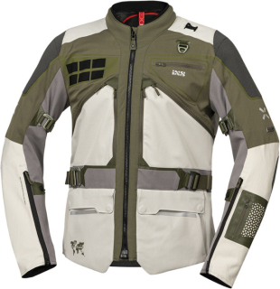 IXS Pánská textilní moto bunda VENTURE-AIR 1.0 světle šedá olivová