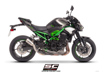 SC-PROJECT KAWASAKI Z900 2025- Titanový výfuk CR-T s mřížkou Stoneguard homologovaný 