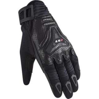 LS2 Pánské koženo textilní moto rukavice ALL TERRAIN BLACK