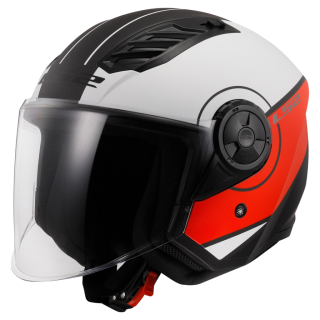 LS2 Otevřená moto přilba OF616 AIRFLOW II COVER MATT WHITE RED