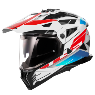 LS2 Enduro moto přilba MX702 PIONEER II NAMIB WHITE BLUE RED