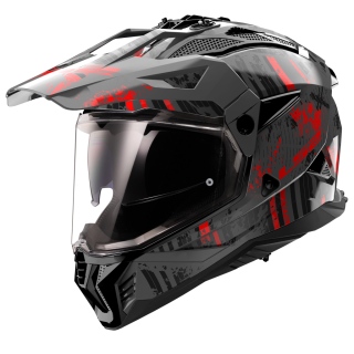 LS2 Enduro moto přilba MX702 PIONEER II CRAZY BLACK RED
