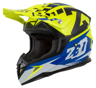 ZED Pánská moto přilba X1.9D TARGO žlutá fluo modrá černá bílá
