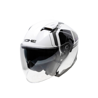 YOHE Otevřená moto přilba 885 bílá šedá