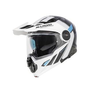 YOHE Enduro moto přilbaFG102 Double Visor Černá Bílá Modrá