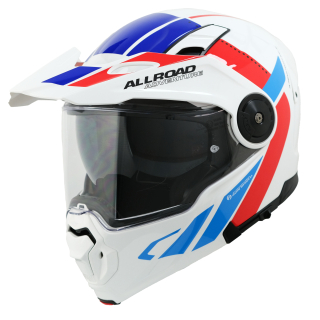 YOHE Enduro moto přilbaFG102 Double Visor Červená Bílá Modrá