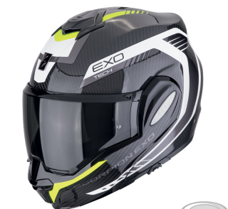 SCORPION Překlopná moto přilba EXO-TECH EVO CARBON TOP černo fluo žlutá