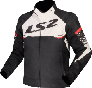 LS2 Pánská moto bunda APEX MAN JACKET BLACK WHITE RED