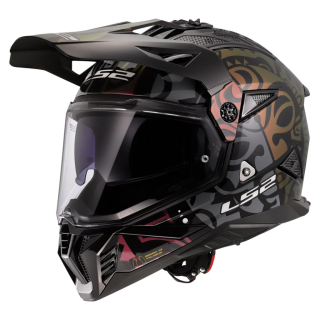 LS2 Enduro moto přilba MX702 PIONEER II RANGI BLACK