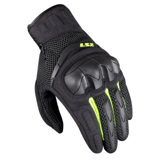 LS2 Pánské textilní moto rukavice KUBRA GLOVES BLACK YELLOW