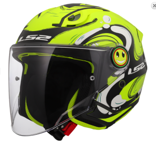 LS2 Otevřená dětská moto přilba OF622 FUNNY II GLUP H-VIS YELLOW