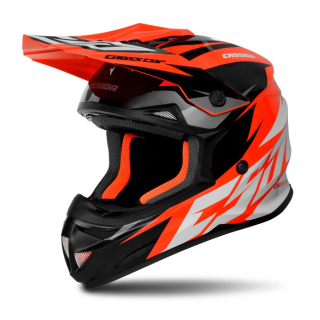 CASSIDA Dětská motokrosová přilba Cup Two oranžová fluo/bílá/černá/šedá