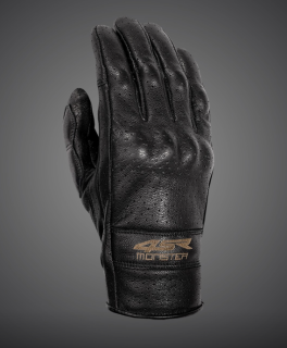 4SR Pánské kožené moto rukavice MONSTER  EVO BLACK