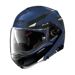 NOLAN Výklopná moto přilba N100-5 Plus Milestone N-Com Flat Cayman Blue 56