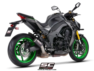 SC-PROJECT Kawasaki Z1100-SE 2026 Výfuk z uhlíkových vláken CR-T s mřížkou proti kamenům