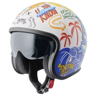 GMS Otevřená helma RIDE & SURF bílo-žluto-modrá