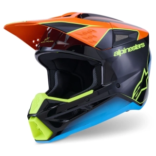ALPINESTARS přilba S-M3 FRAY černá/oranžová fluo/žlutá fluo/tyrkysová