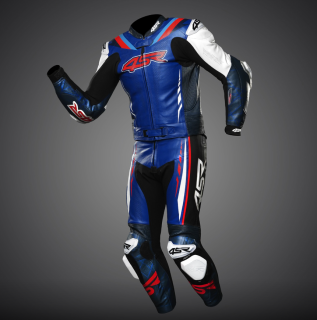 4SR Dvoudílná kožená moto kombinéza RR EVO III P.Blue AR