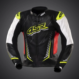 4SR Pánská kožená moto bunda Club Sport AR neon