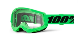 100% brýle STRATA 2 NEW, NEON ZELENÉ, ČIRÉ PLEXI