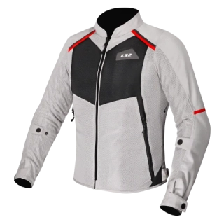 LS2 dámská moto bunda BREEZE šedá/černá/červená