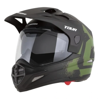 CASSIDA Enduro moto přilba Tour 2.0 CREW (černá matná/zelená) plexi s přípravou pro Pinlock