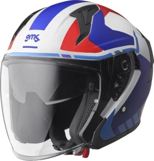 GMS Otevřená moto přilba VECTUS modro-červeno-bílá