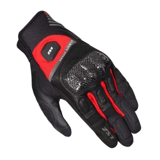 LS2 Pánské textilní moto rukavice ATOM MAN GLOVES BLACK/RED