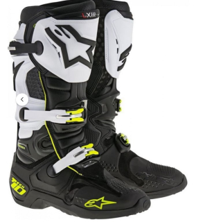 ALPINESTARS motokrosové boty TECH 10 černá/bílá/žlutá fluo