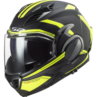 LS2 Překlopná moto přilba FF900 VALIANT II REVO MATT BLACK H-V YELLOW