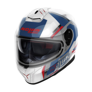 NOLAN Integrální moto přilba N80-8 Wanted N-com Metal White 75