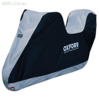 Plachta na motorku s kufrem OXFORD Aquatex černá/stříbrná