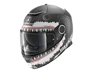 Přilba integrální SHARK SPARTAN LORENZO WHITE SHARK bílá/černá/matná/šedá
